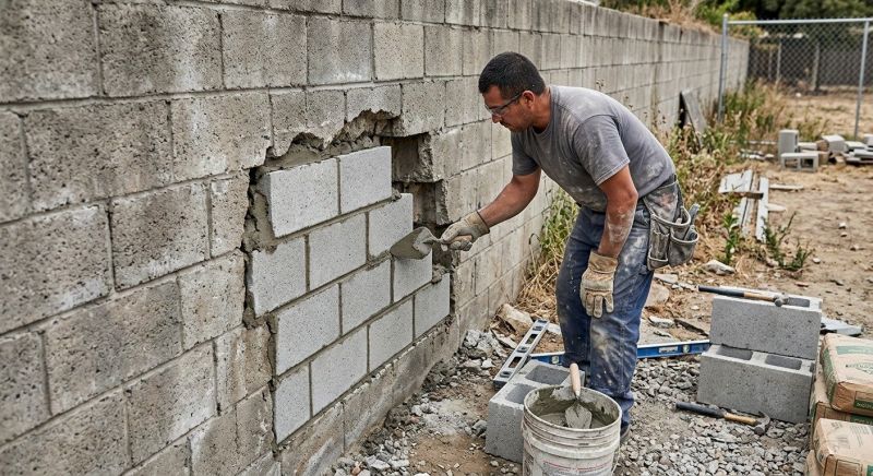 Block Wall Repair in Rochester, WA