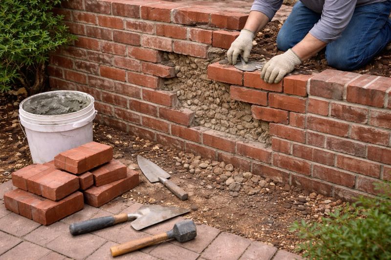 Brick Fence Repair in Olympia, WA