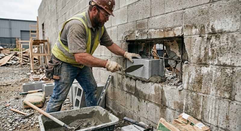 Cinder Block Wall Repair in Rainier, WA